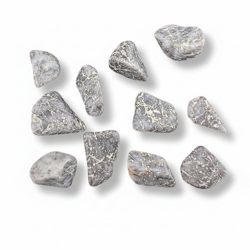Violet Quartz stones on a white background