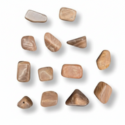 Set of peach moonstones on a white background