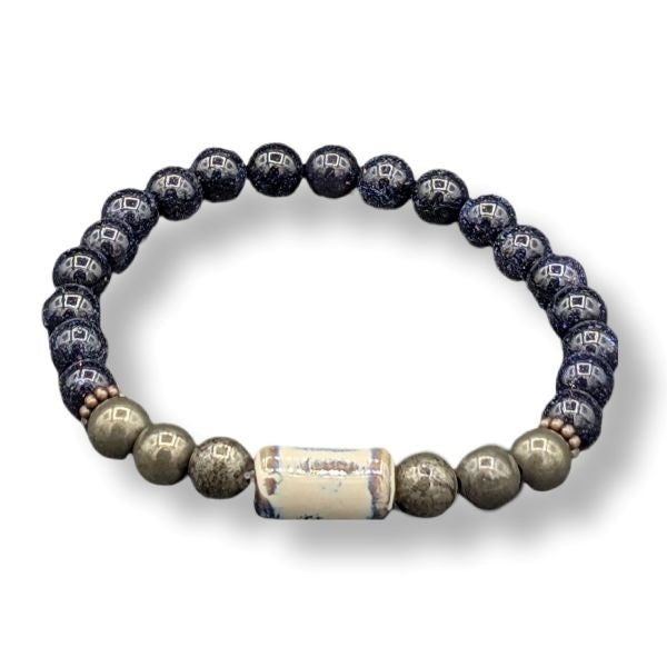 8mm Bracelet Magik Sparkling Sky Goldstone & Pyrite