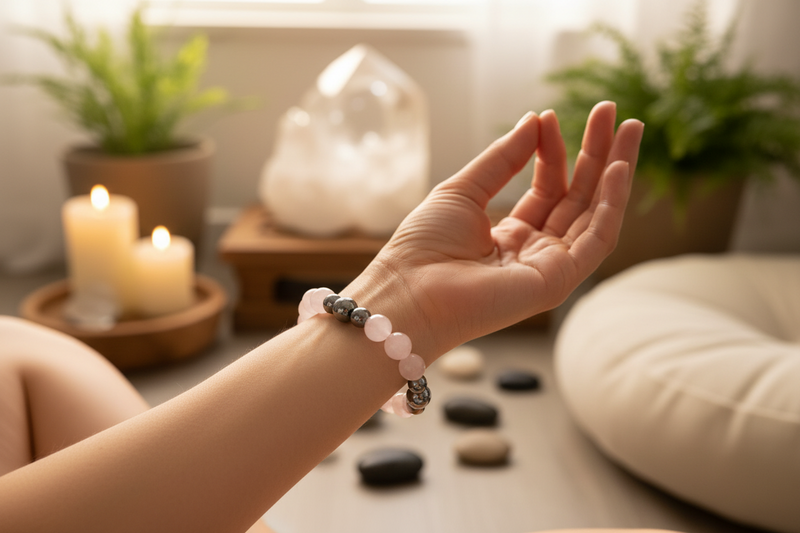 8mm Bracelet Rose Quartz Tetrahertz