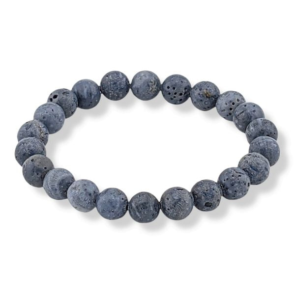 8mm Bracelet Blue Coral