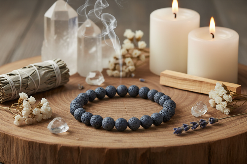8mm Bracelet Blue Coral