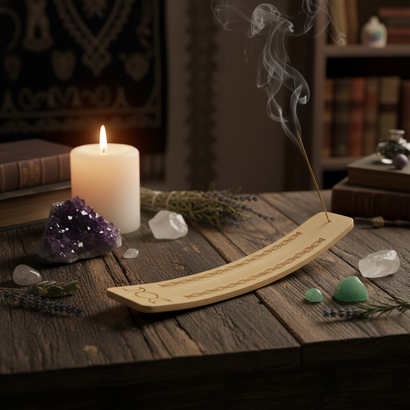 Incense Burner Pagan Design Triple Moon