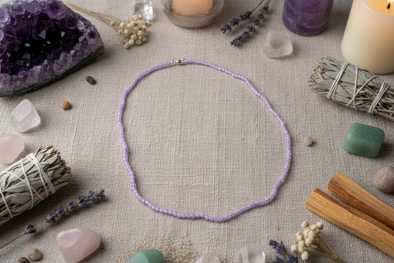 3mm Necklace Amethyst