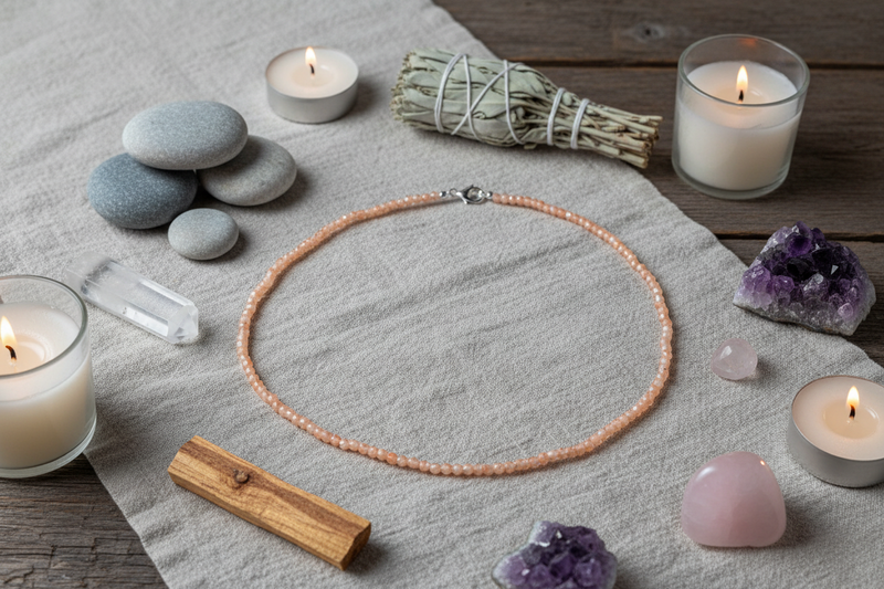 3mm Necklace Sunstone