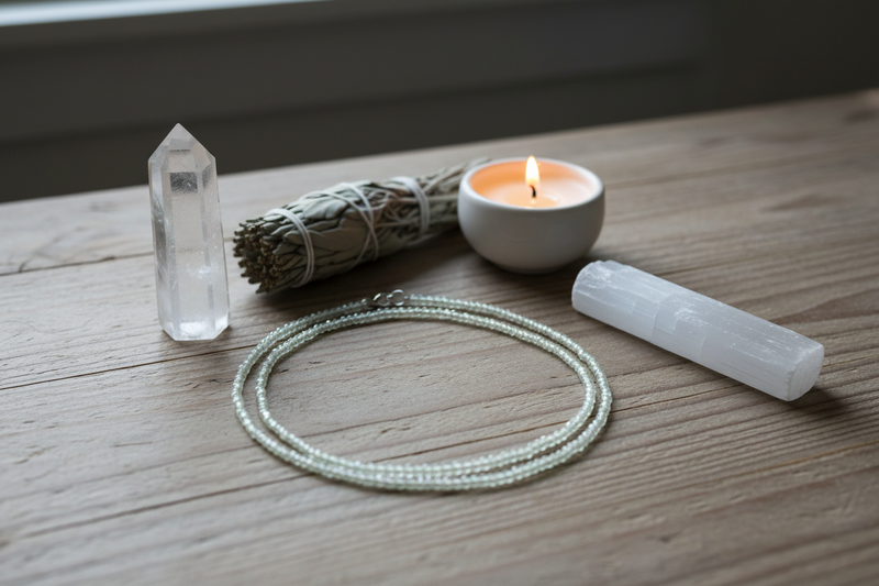 3mm Necklace Prehnite