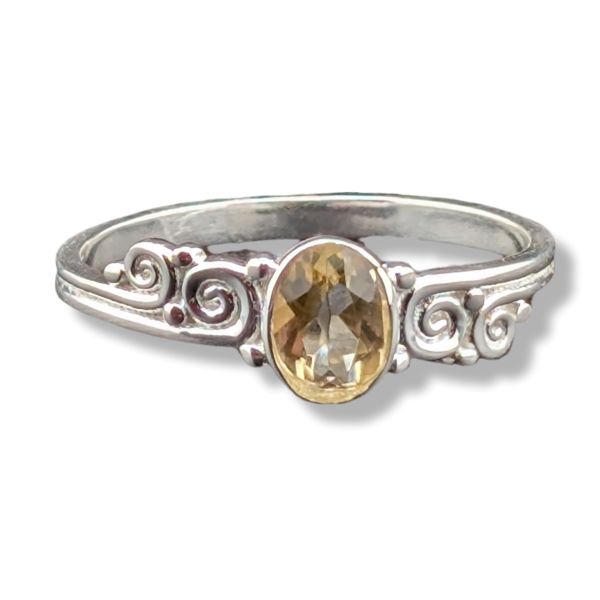 Ring Citrine Swirls Sterling Silver