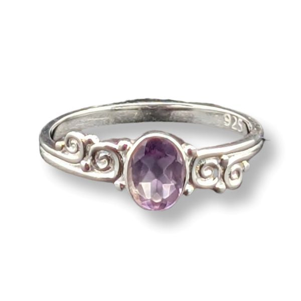 Ring Amethyst Swirls Sterling Silver