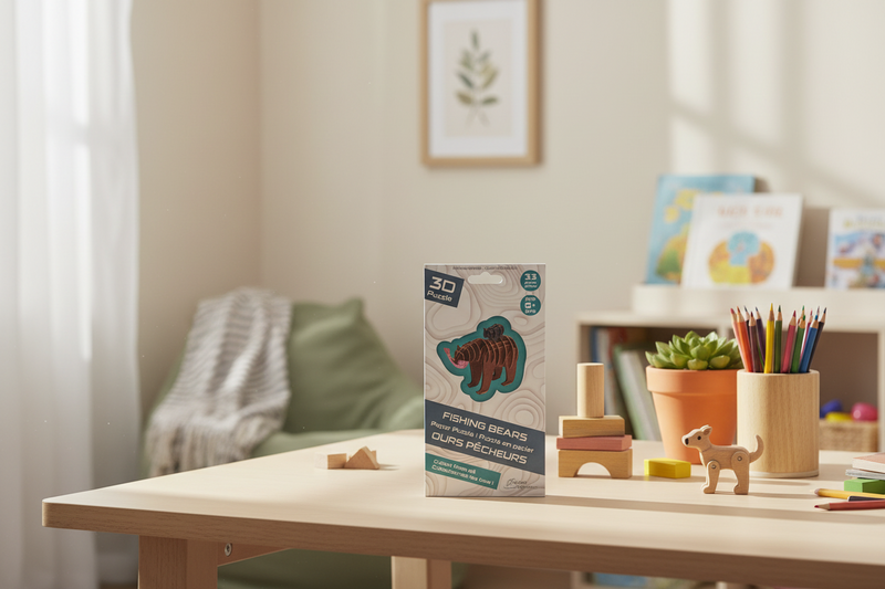 3D Puzzle Fishing Bears