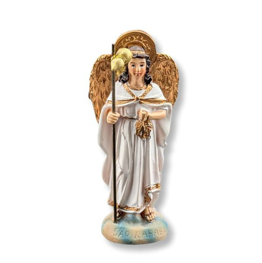 Archangel Raphael Statue on a white background