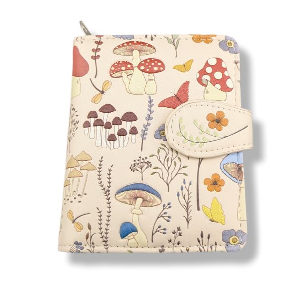 Small Zipper Wallet Mushroom Forest Beige