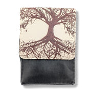 Black bag with tree design on a white background
