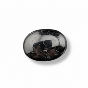 Black and white marbled stone on a white background