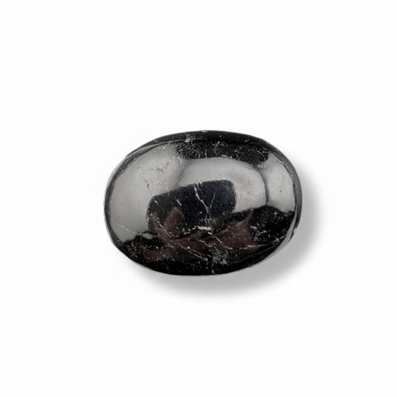 Black and white marbled stone on a white background