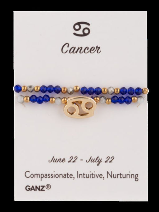 Bracelet with Cancer zodiac symbol on a GANZ branded card