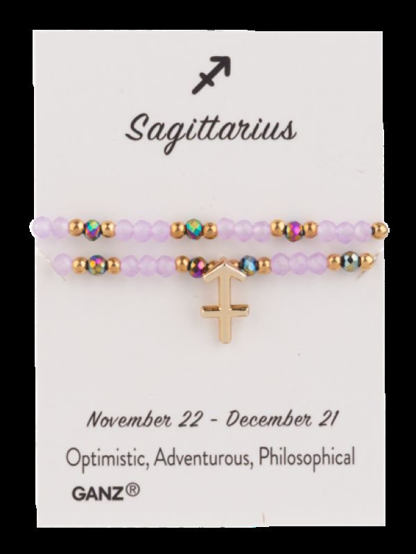 Bracelet with astrological symbol on a GANZ branded card