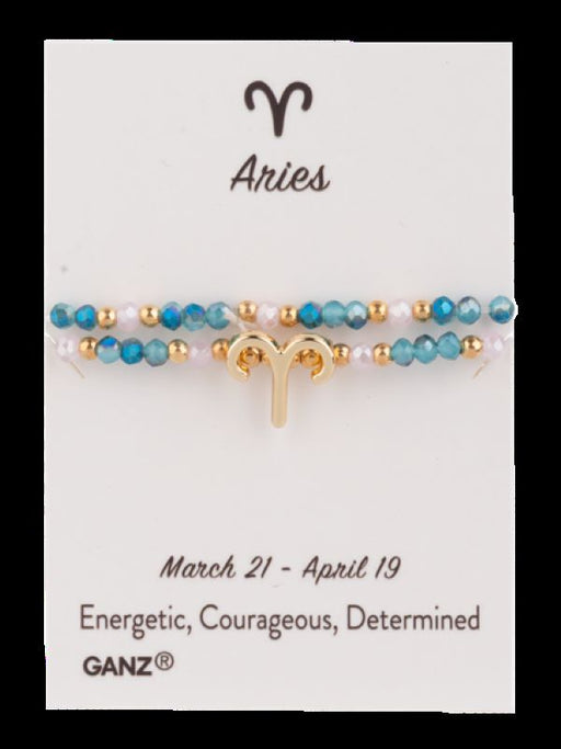 Bracelet with Aries symbol on a GANZ branded card