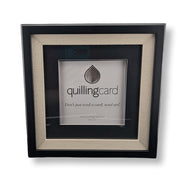 Framed picture with 'quillingcard' logo and text on a white background