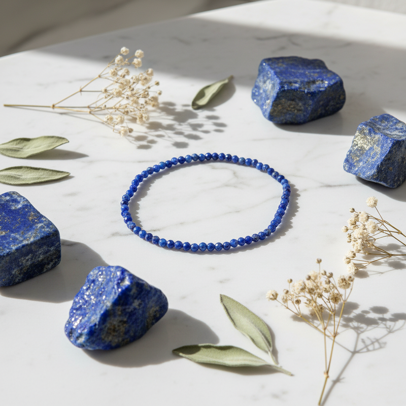 3mm Bracelet Lapis Lazuli Faceted