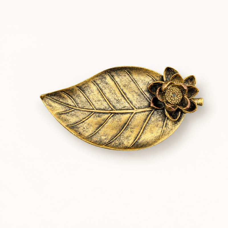 Resin Incense Burner Lotus & Leaf