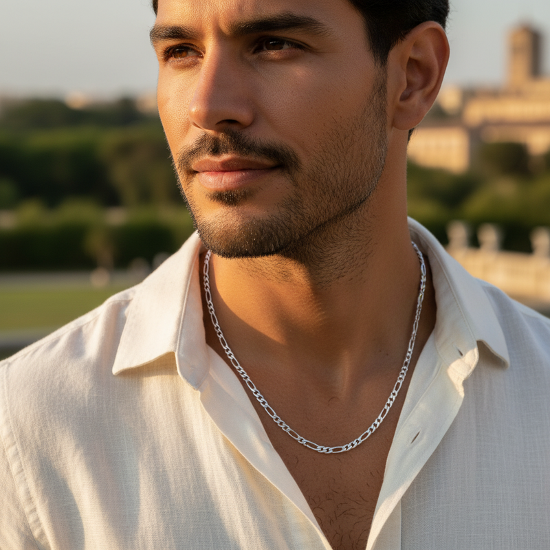 24" Sterling Silver Chain Figaro