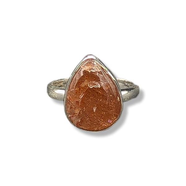 Ring Sunstone Size 7 Sterling Silver