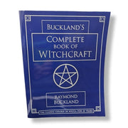 Blue book titled 'Buckland's Complete Book of Witchcraft' with a pentagram symbol on a white background