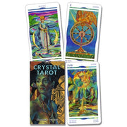 Four tarot cards from the Crystal Tarot deck by Elisabetta Trevisan on a white background.