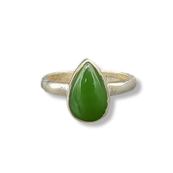 Ring Jade Size 6 Sterling Silver