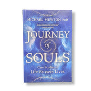 Book cover of 'Journey of Souls' by Michael Newton PhD with a blue and white design.