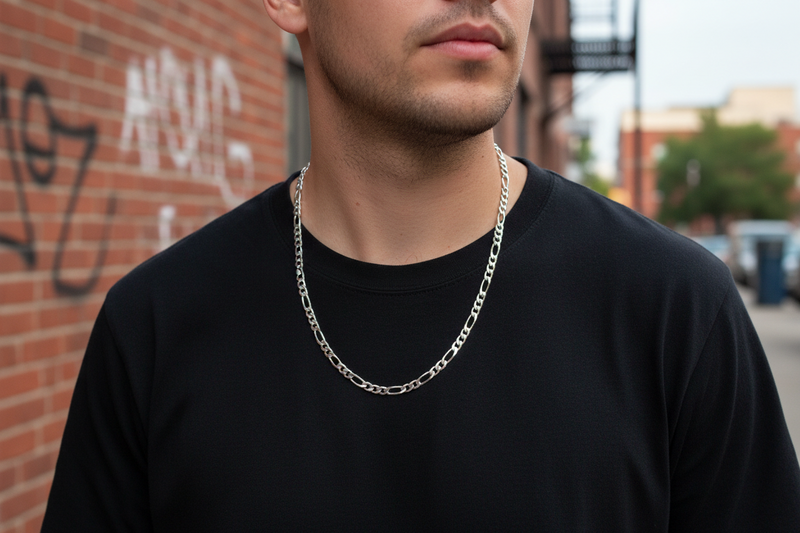 22" Silver Chain Figaro