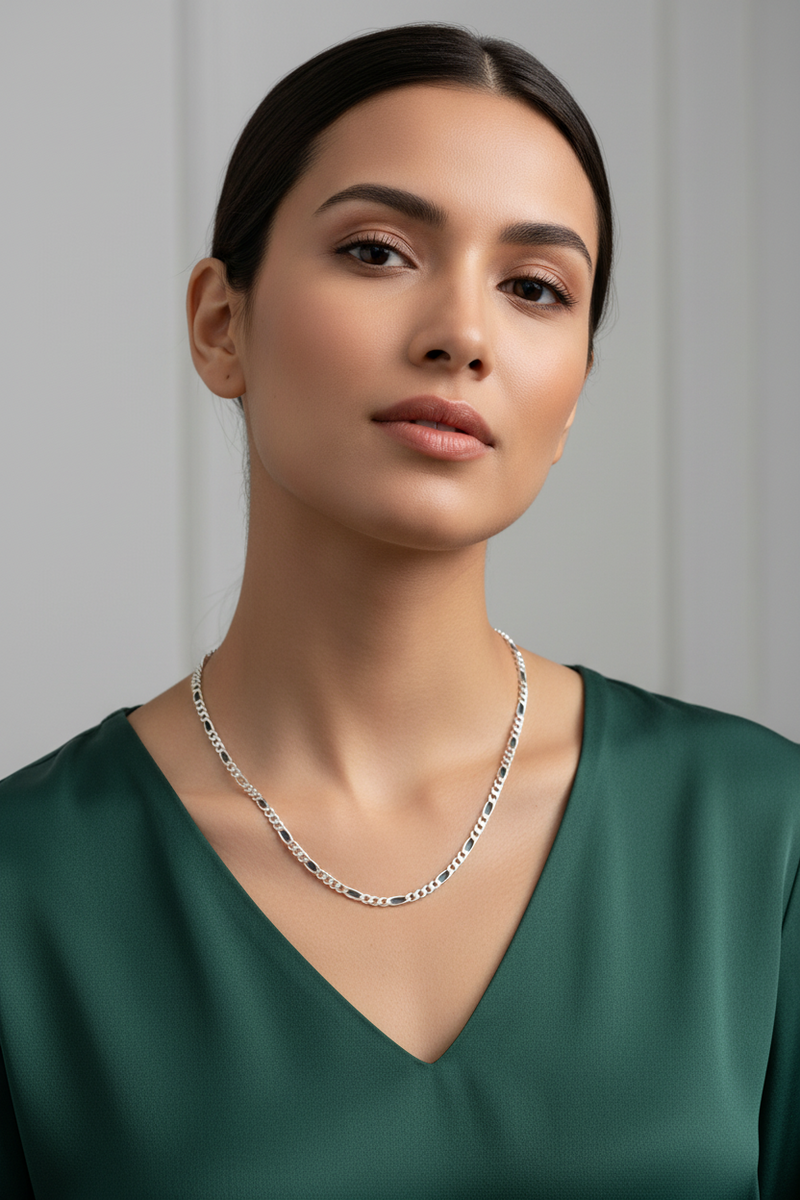 24" Sterling Silver Chain Figaro