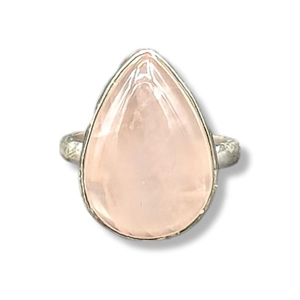 Ring Rose Quartz Size 5 Sterling Silver