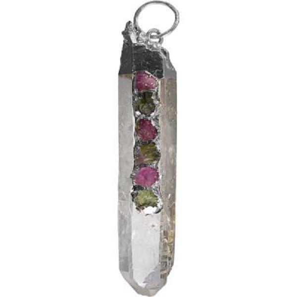 Pendant Clear Quartz with Tourmaline
