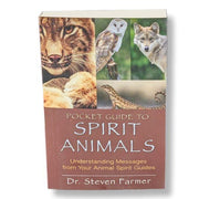 Book cover of 'Pocket Guide to Spirit Animals' with images of animals on a white background
