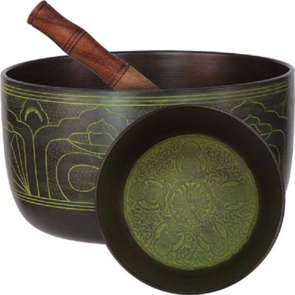 Singing Bowl Green Buddha