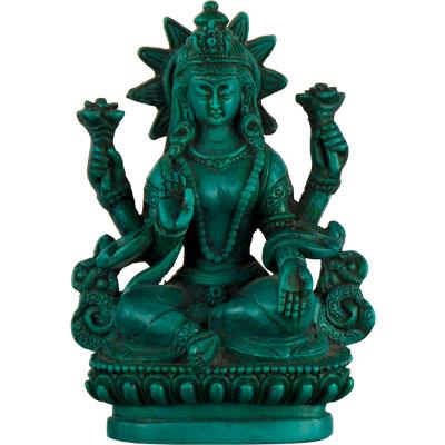 Statue Laxmi Polyresin Turquoise