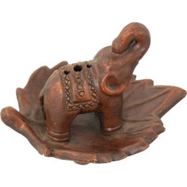 Incense Burner Elephant on Leaf