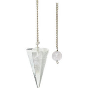 Crystal pendulum on a white background