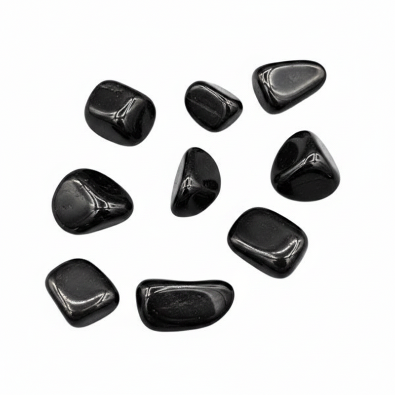 Black stones on a white background