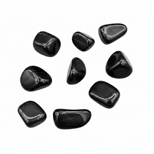 Black stones on a white background
