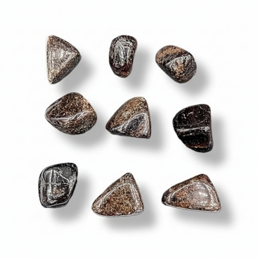 Garnet tumbled on a white background