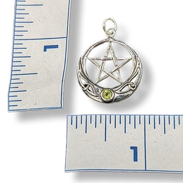 Pendant Peridot Pentacle Sterling Silver