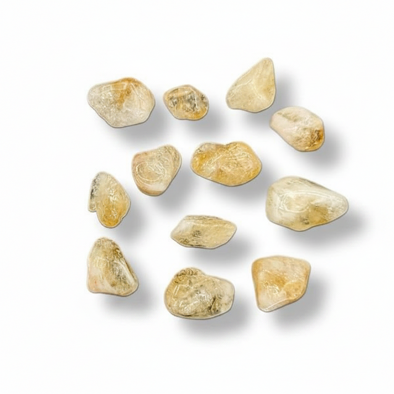Gold stones on a white background