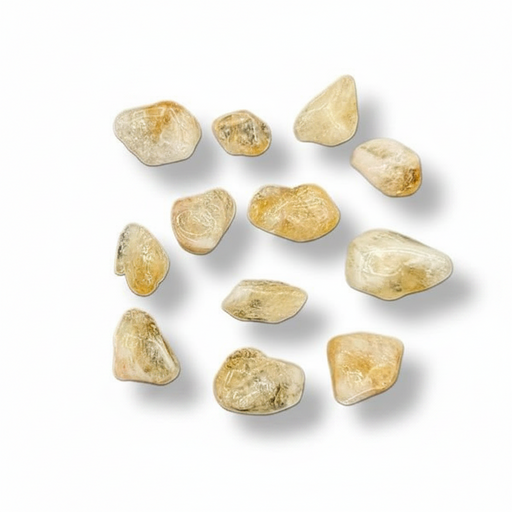Gold stones on a white background