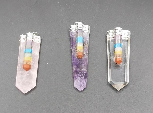 Pendant Charka Laminated Assorted Crystal