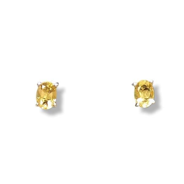 Earrings Citrine Sterling Silver Stud