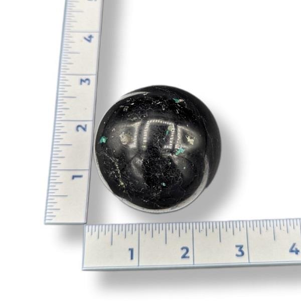 Black Tourmaline Chrysocolla Sphere 262g Approximate