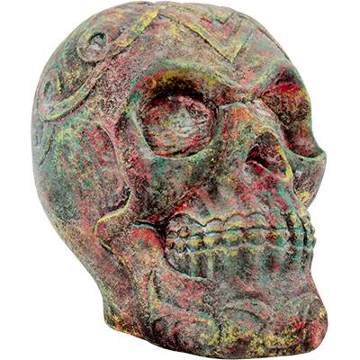 Volcanic Stone Statue Antique Skull Chakra