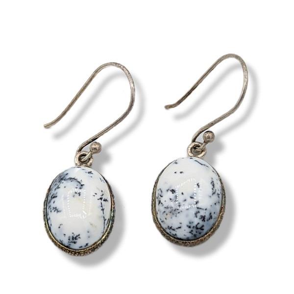 Earrings Dendrite Agate Sterling Silver